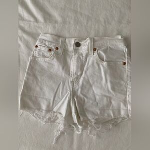 Levi's high waisted jean white shorts